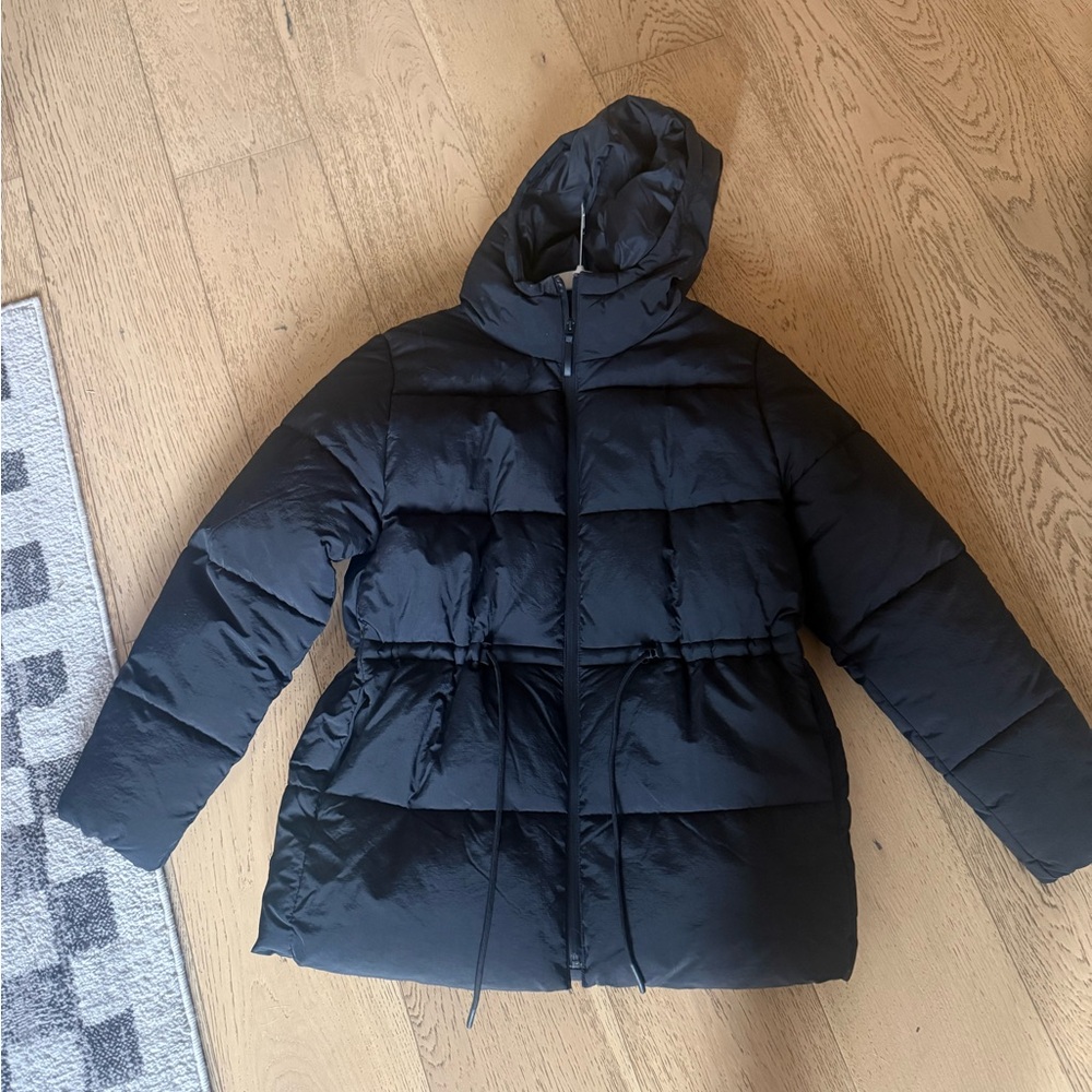 H&M Black Hooded Puffer Jacket